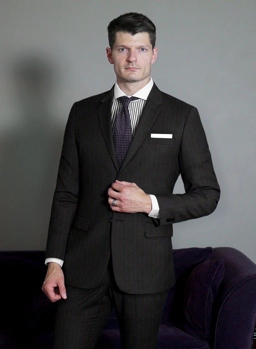 Lanificio Zegna Traveller Renar Black Stripe Wool Suit - Image 2