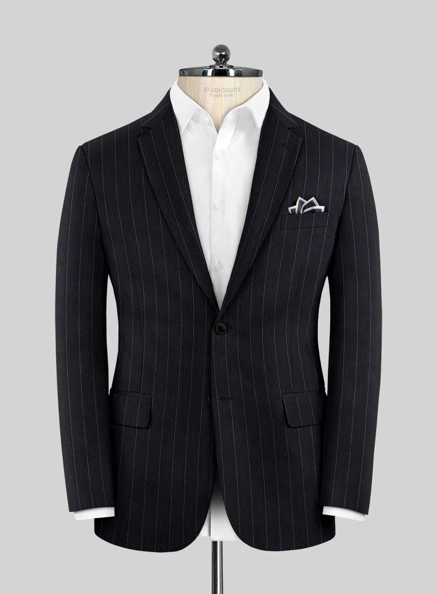 Lanificio Zegna Traveller Renar Blue Stripe Wool Suit - Image 3
