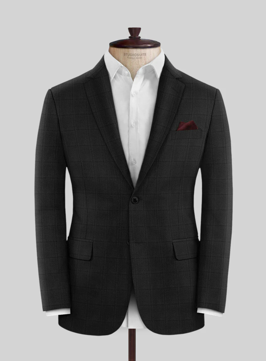 Lanificio Zegna Traveller Sarcos Black Checks Wool Suit - Image 3