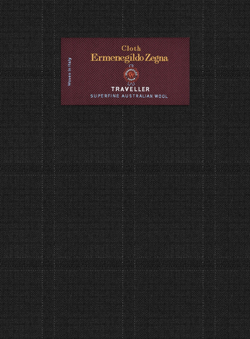 Lanificio Zegna Traveller Sarcos Black Checks Wool Suit - Image 6