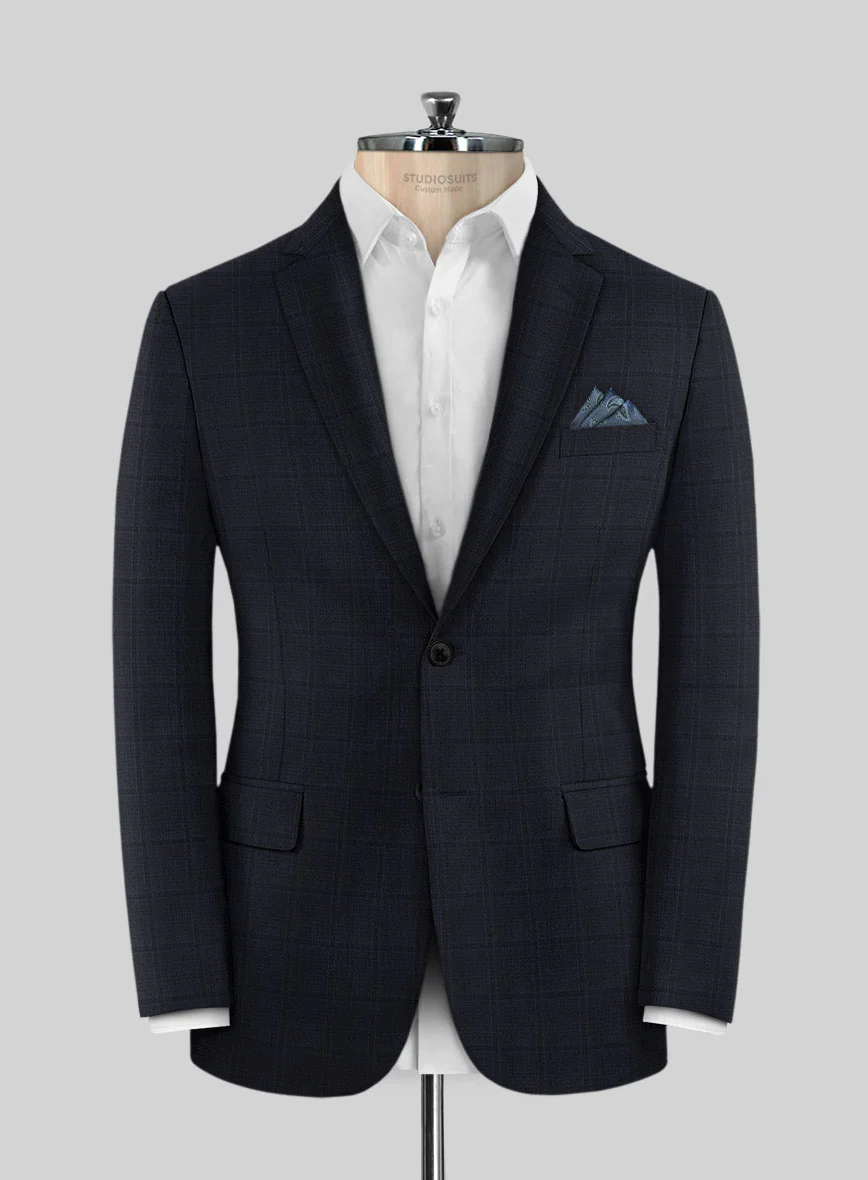 Lanificio Zegna Traveller Sarcos Blue Checks Wool Suit - Image 3
