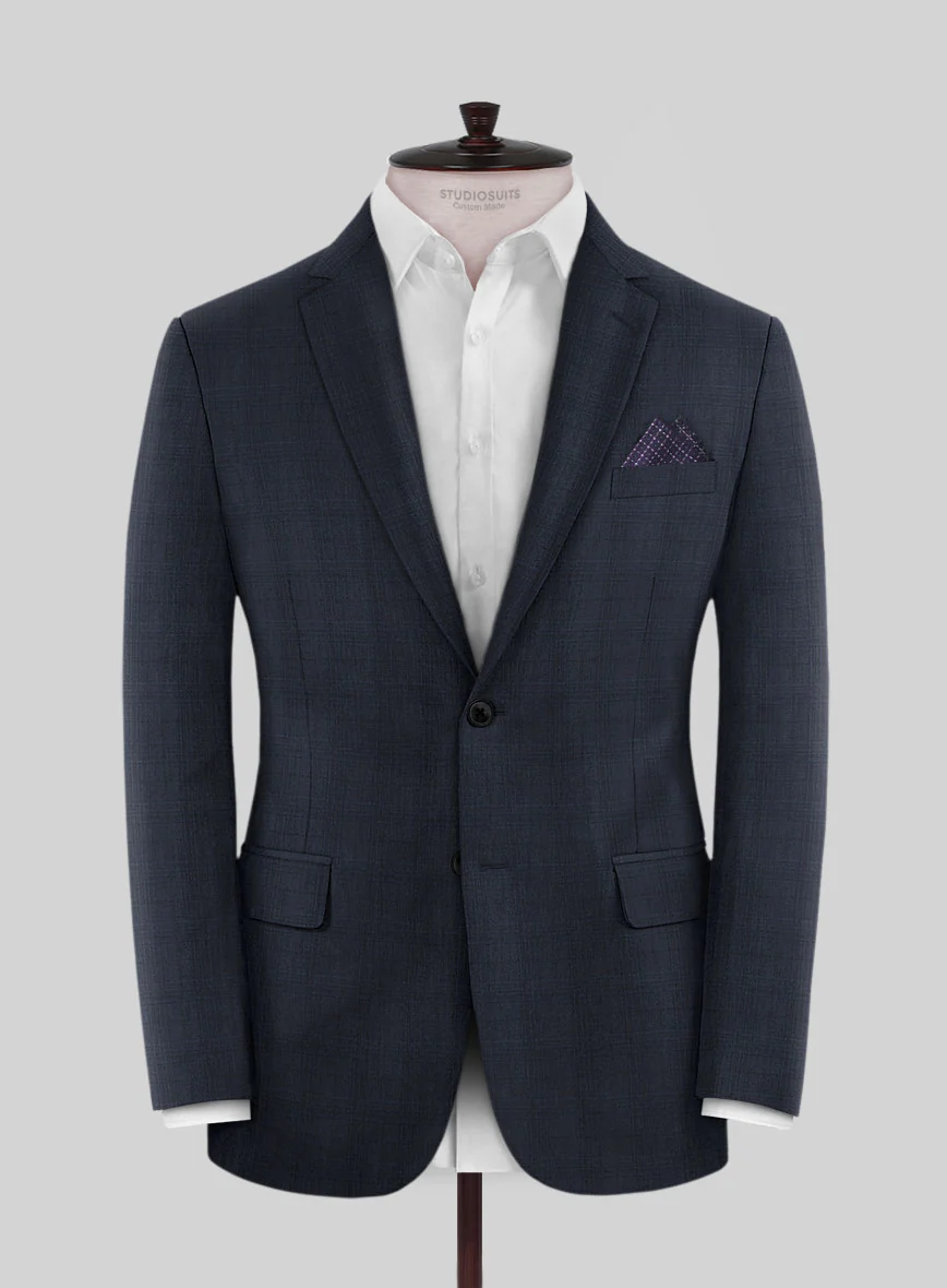 Lanificio Zegna Traveller Tirno Blue Checks Wool Suit - Image 3