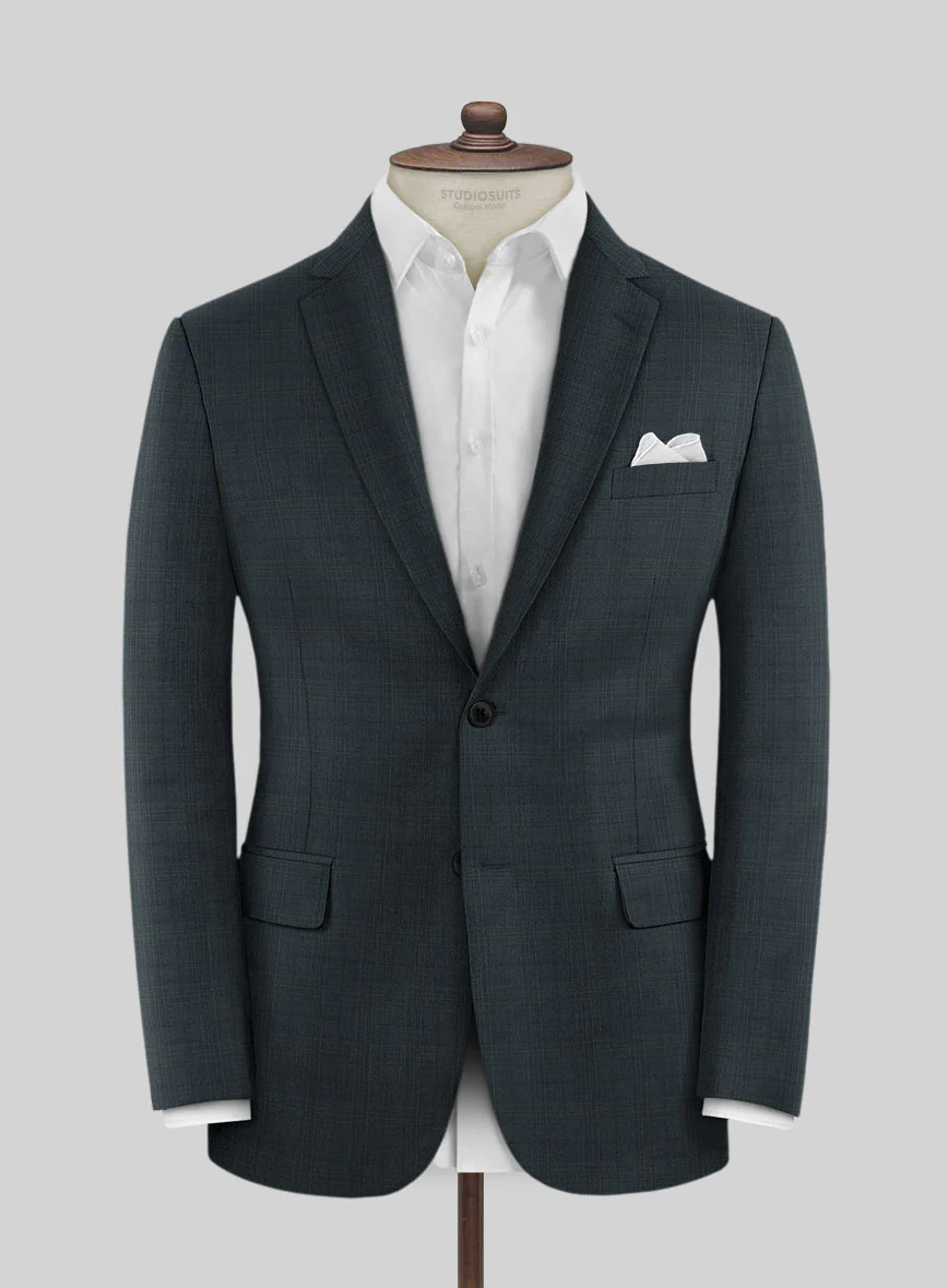 Lanificio Zegna Traveller Tirno Dark Blue Checks Wool Suit - Image 3