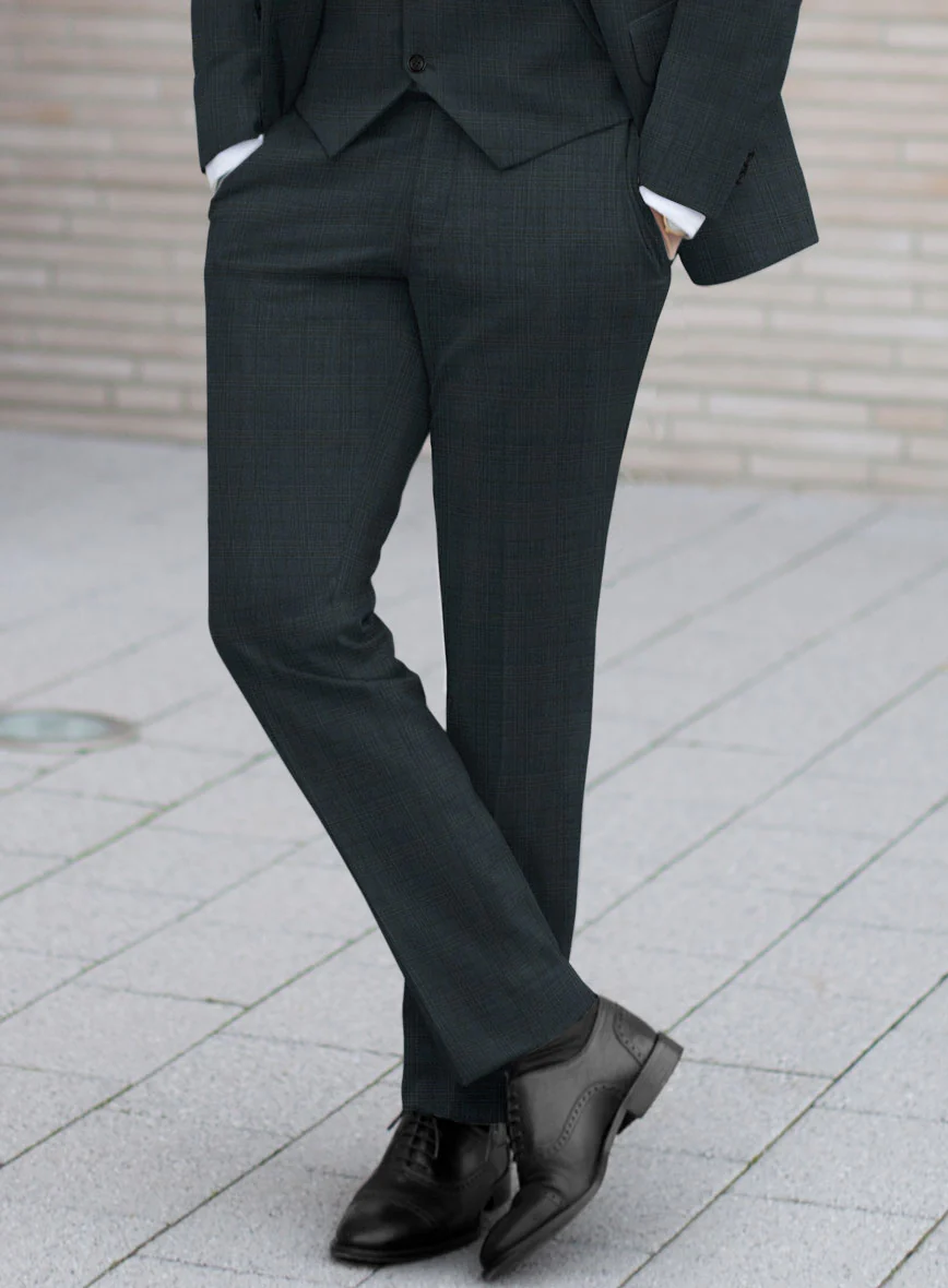 Lanificio Zegna Traveller Tirno Dark Blue Checks Wool Suit - Image 4