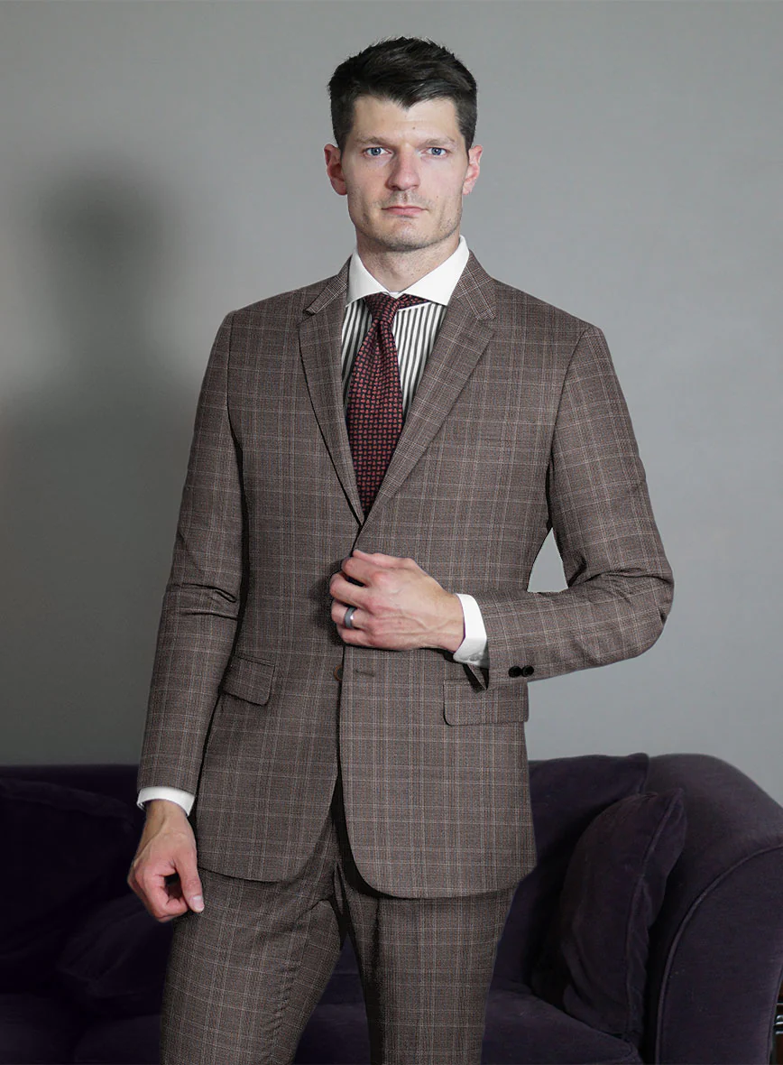 Lanificio Zegna Traveller Valen Brown Checks Wool Suit - Image 2