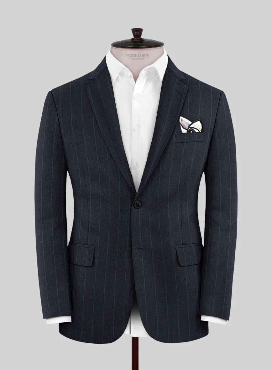 Lanificio Zegna Trofeo Alado Blue Stripe Wool Suit - Image 3