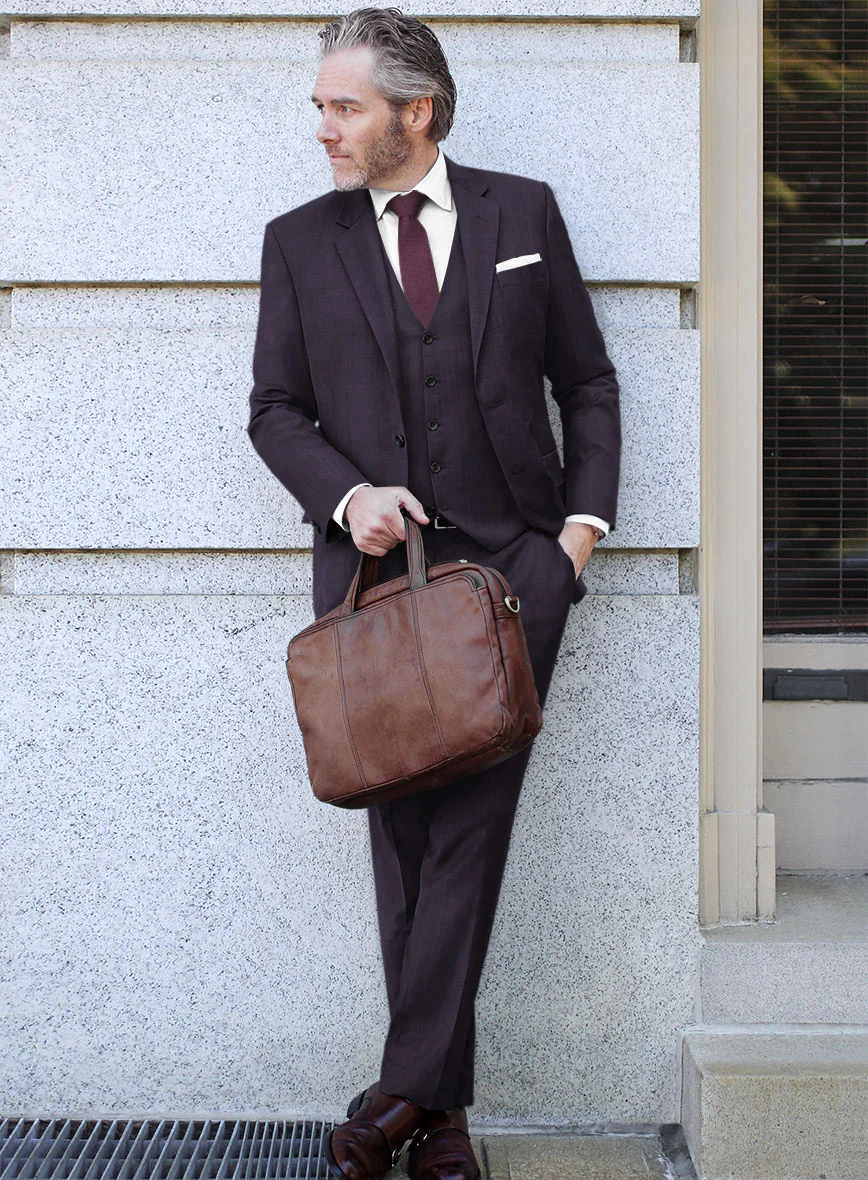 Lanificio Zegna Trofeo Allamo Purple Stripe Wool Suit - Image 2