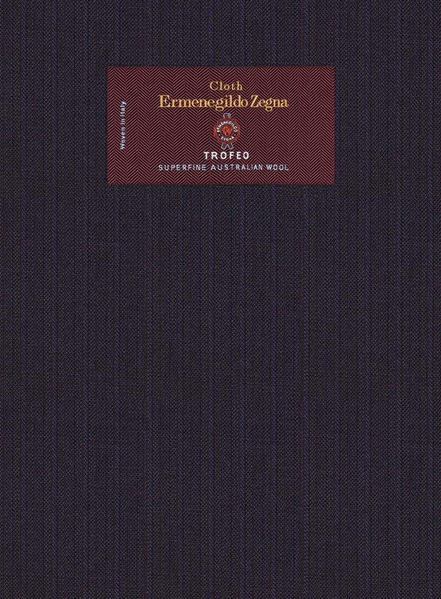 Lanificio Zegna Trofeo Allamo Purple Stripe Wool Suit - Image 5