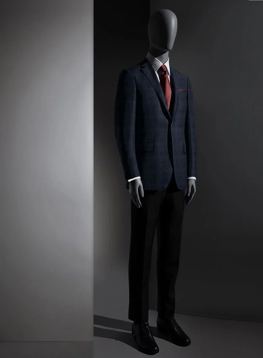 Lanificio Zegna Trofeo Blue Checks Cashmere Jacket - Image 3