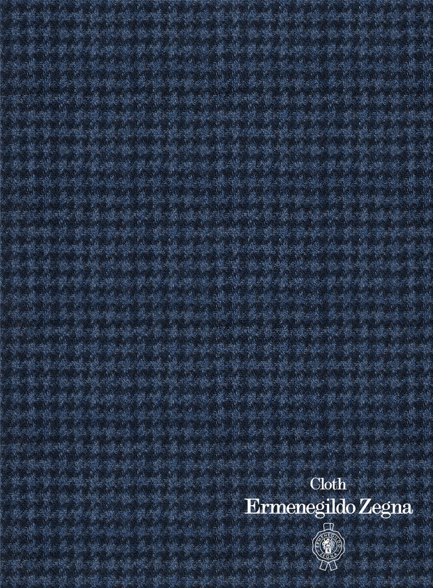 Lanificio Zegna Trofeo Blue Houndstooth Cashmere Jacket - Image 4