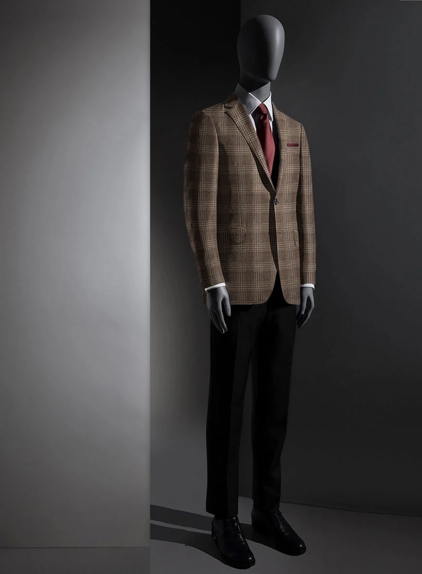 Lanificio Zegna Trofeo Brown Checks Cashmere Jacket - Image 3