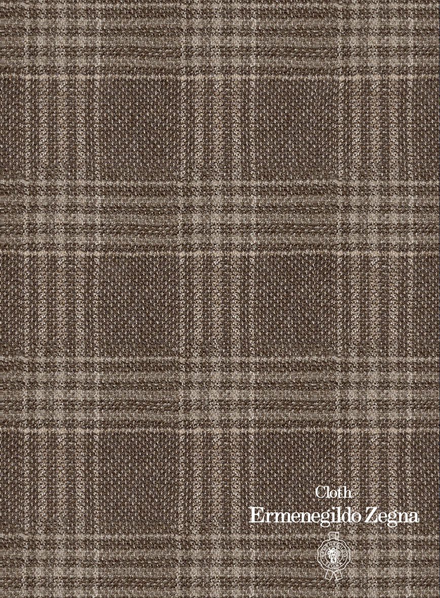 Lanificio Zegna Trofeo Brown Checks Cashmere Jacket - Image 4