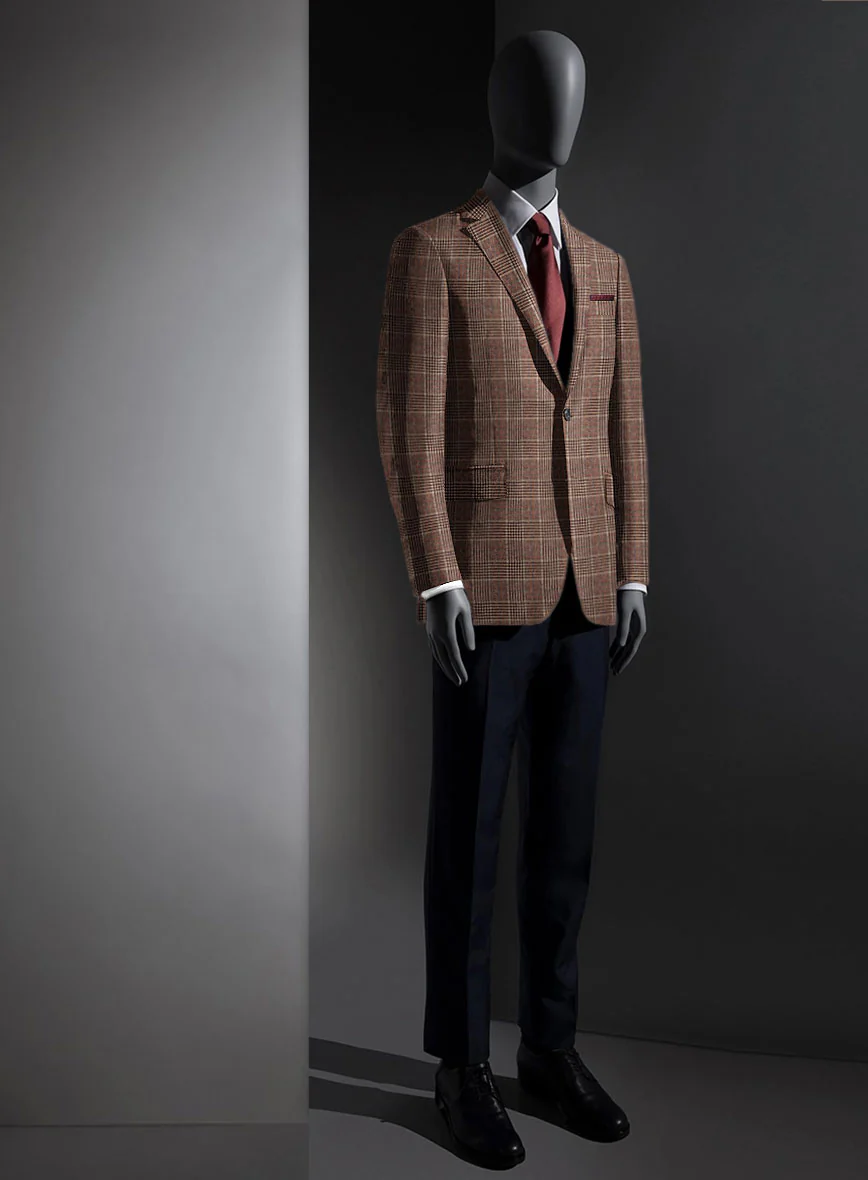Lanificio Zegna Trofeo Brown Glen Cashmere Jacket - Image 3