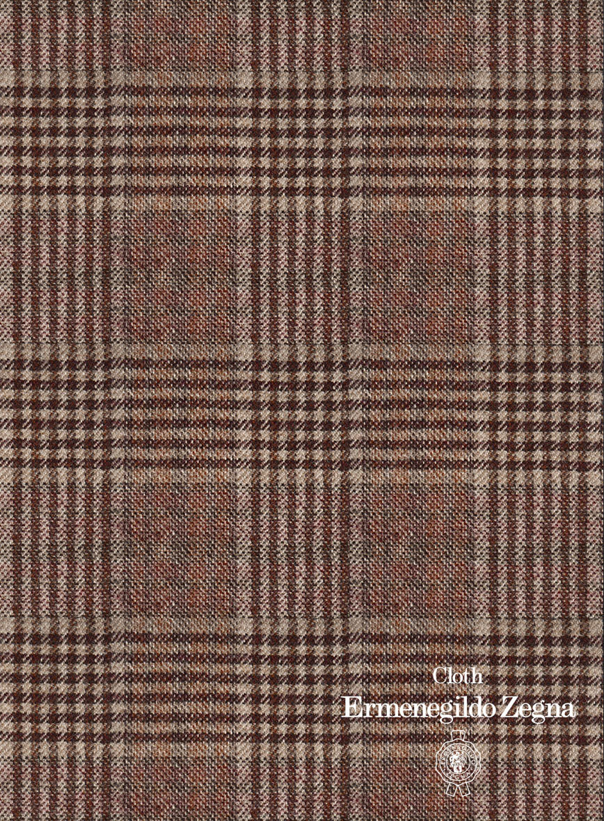 Lanificio Zegna Trofeo Brown Glen Cashmere Jacket - Image 4