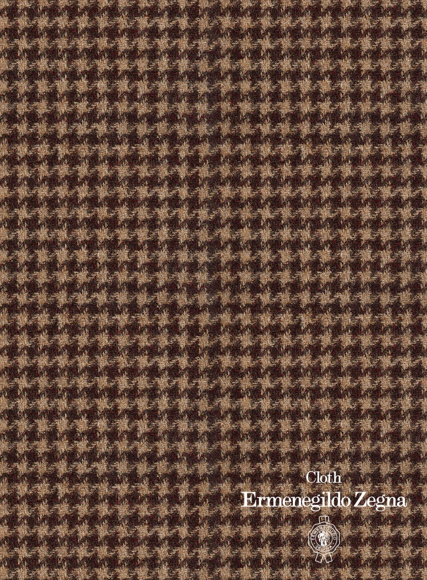 Lanificio Zegna Trofeo Brown Houndstooth Cashmere Jacket - Image 5
