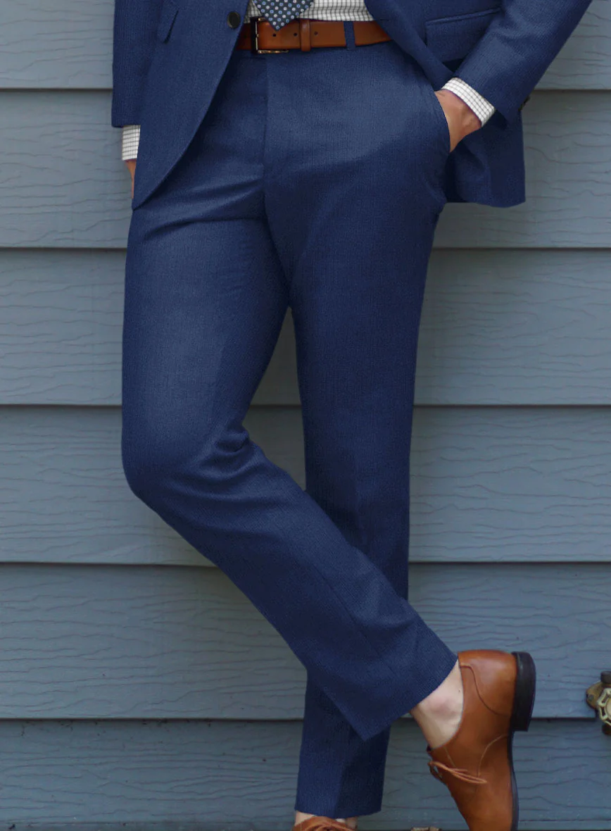 Lanificio Zegna Trofeo Cobalt Blue Wool Pants - Image 2