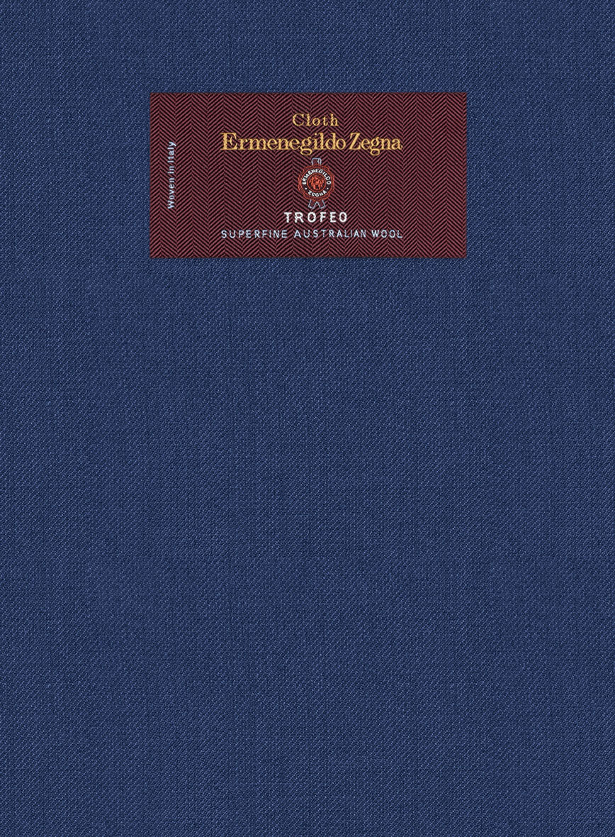 Lanificio Zegna Trofeo Cobalt Blue Wool Pants - Image 4