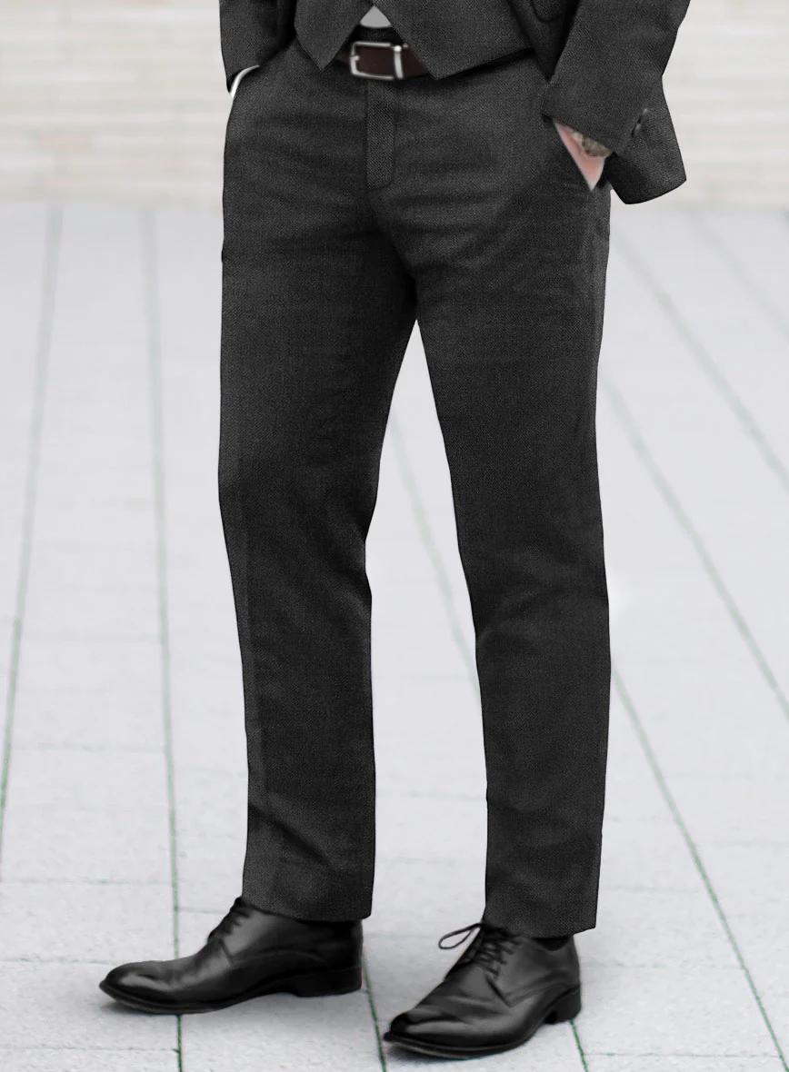 Lanificio Zegna Trofeo Dark Charcoal Wool Pants - Image 2