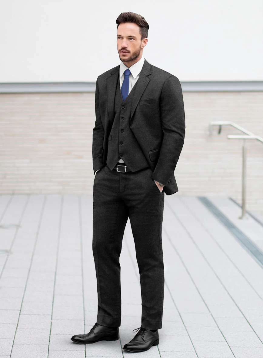 Lanificio Zegna Trofeo Dark Charcoal Wool Suit - Image 2
