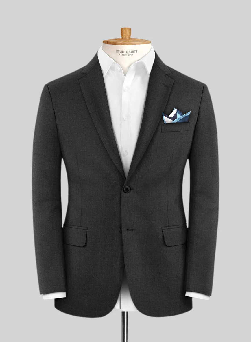 Lanificio Zegna Trofeo Dark Charcoal Wool Suit - Image 3