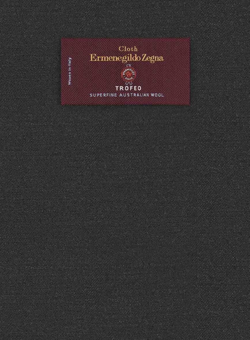 Lanificio Zegna Trofeo Dark Charcoal Wool Suit - Image 6