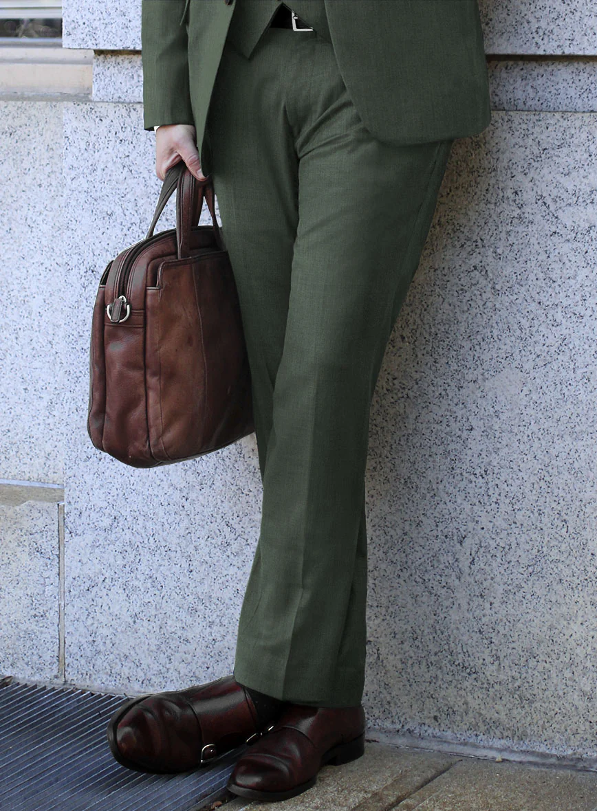 Lanificio Zegna Trofeo Dark Green Wool Pants - Image 2