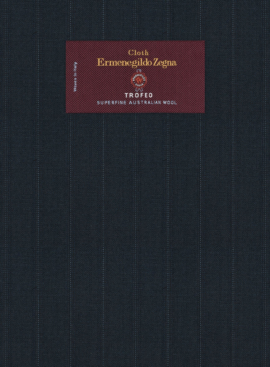 Lanificio Zegna Trofeo Dexi Dark Blue Stripe Wool Suit - Image 6