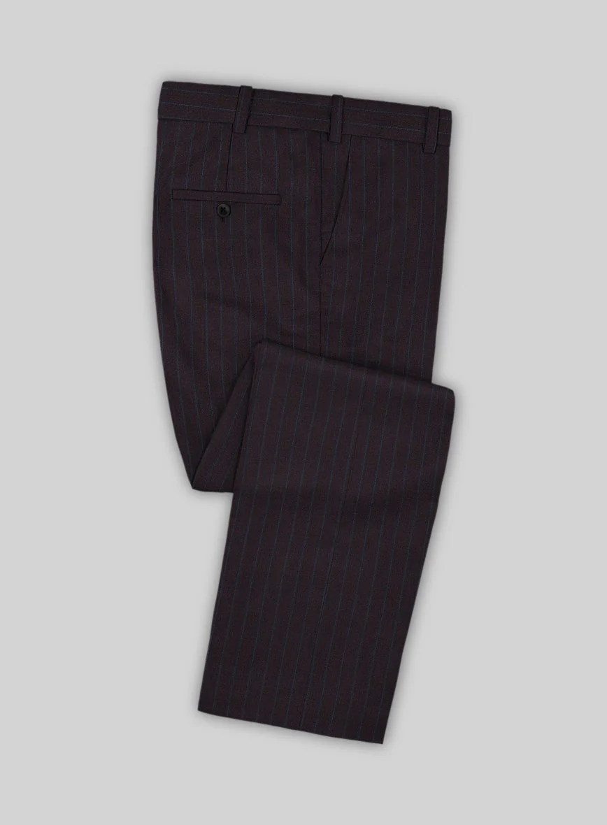 Lanificio Zegna Trofeo Dexi Dark Maroon Stripe Wool Suit - Image 4