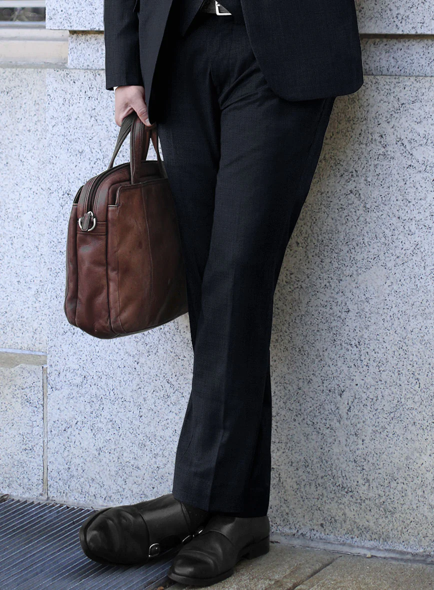 Lanificio Zegna Trofeo Jolge Blue Checks Wool Pants - Image 2