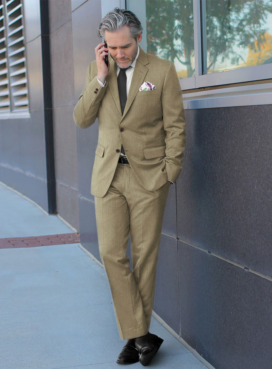 Lanificio Zegna Trofeo Khaki Wool Suit - Image 2