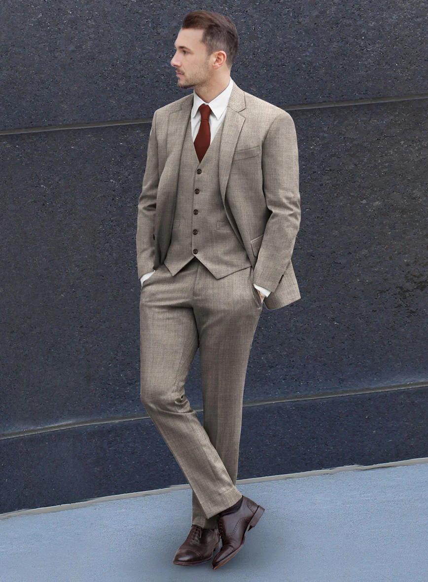 Lanificio Zegna Trofeo Light Brown Wool Suit - Image 2