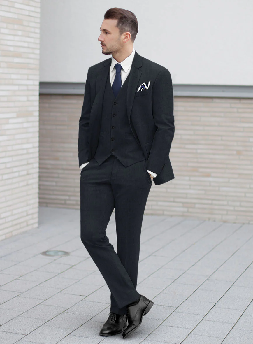 Lanificio Zegna Trofeo Malno Dark Blue Checks Wool Suit - Image 2