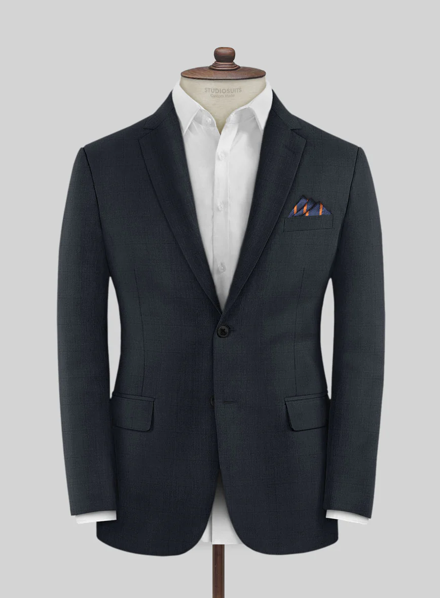 Lanificio Zegna Trofeo Malno Dark Blue Checks Wool Suit - Image 3