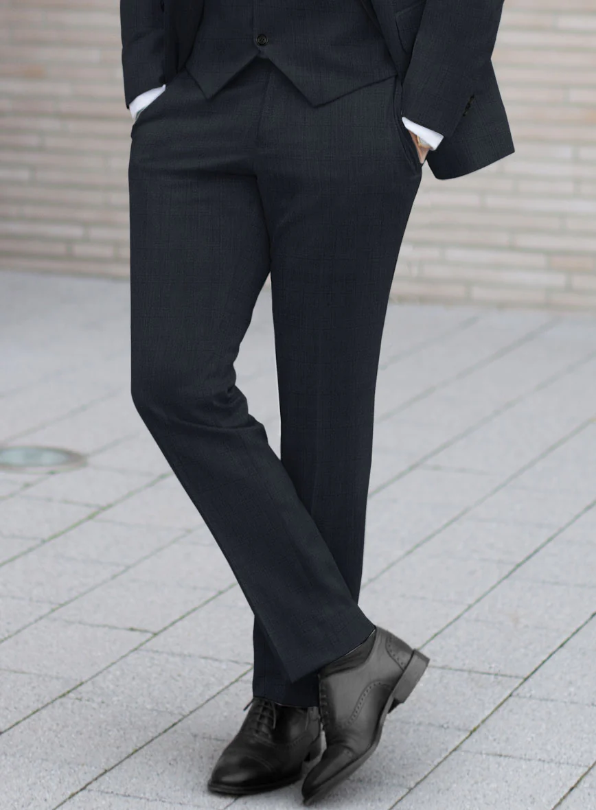 Lanificio Zegna Trofeo Malno Dark Blue Checks Wool Suit - Image 4