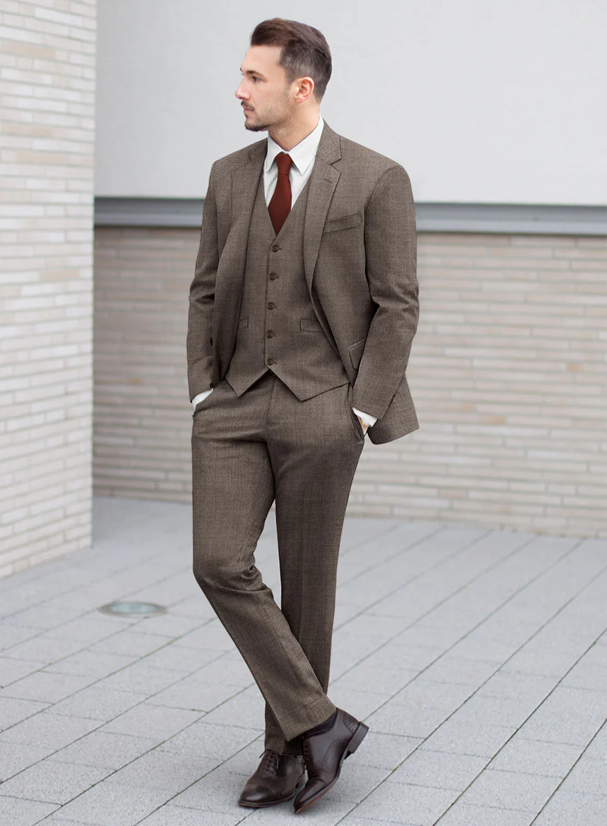 Lanificio Zegna Trofeo Mud Brown Wool Suit - Image 2