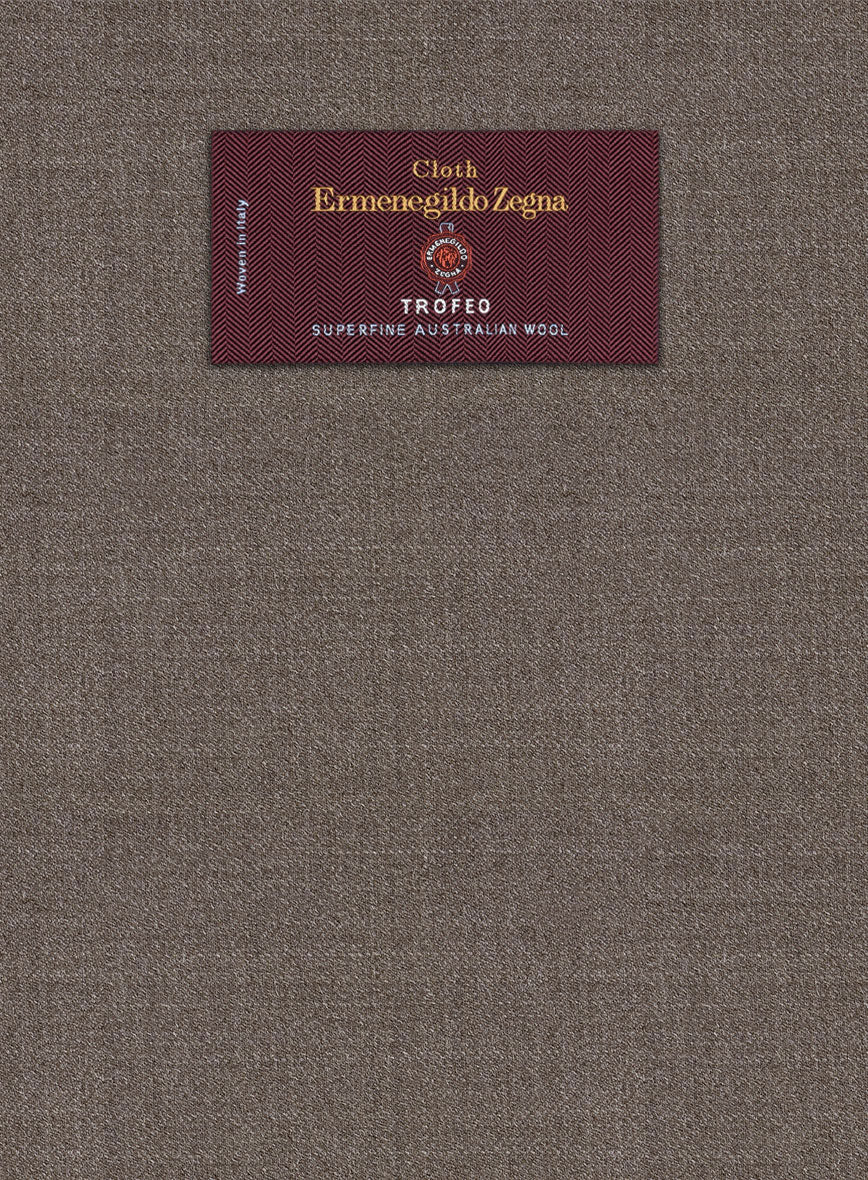 Lanificio Zegna Trofeo Mud Brown Wool Suit - Image 6