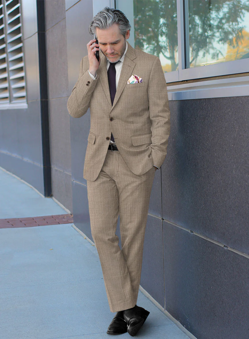 Lanificio Zegna Trofeo Sharkskin Brown Wool Suit - Image 2
