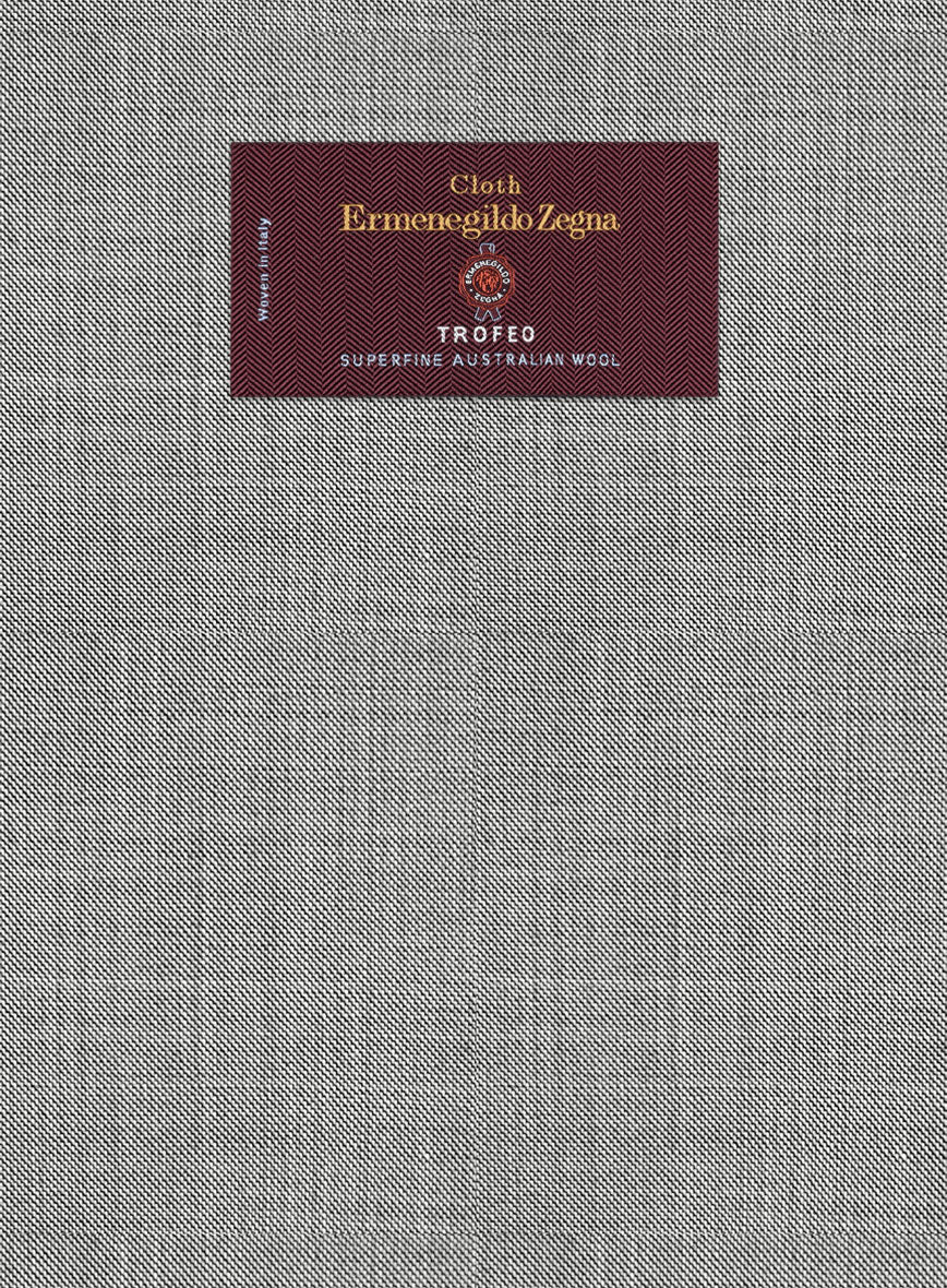 Lanificio Zegna Trofeo Sharkskin Light Gray Wool Jacket - Image 2