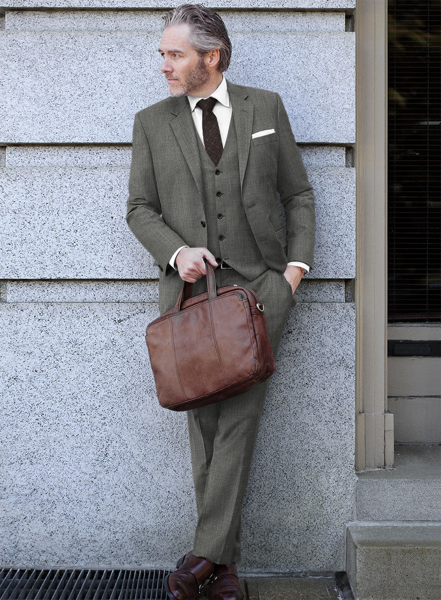 Lanificio Zegna Trofeo Sharkskin Mid Gray Wool Suit - Image 2