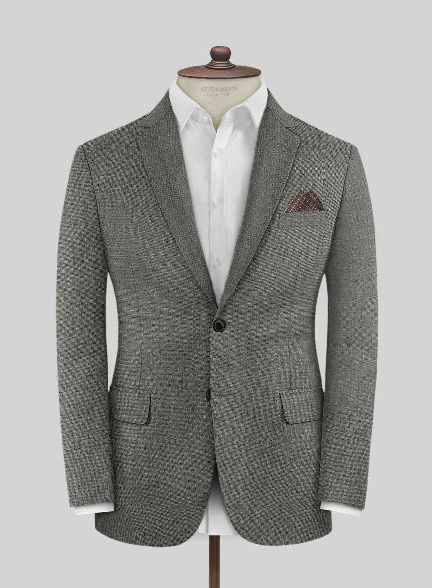 Lanificio Zegna Trofeo Sharkskin Mid Gray Wool Suit - Image 3
