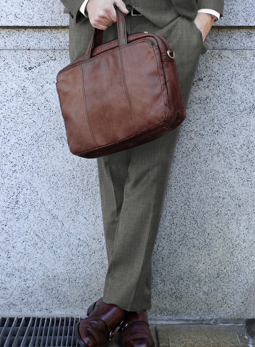 Lanificio Zegna Trofeo Sharkskin Mid Gray Wool Suit - Image 4