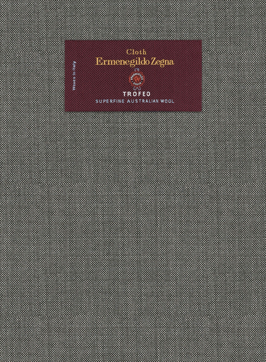 Lanificio Zegna Trofeo Sharkskin Mid Gray Wool Suit - Image 6