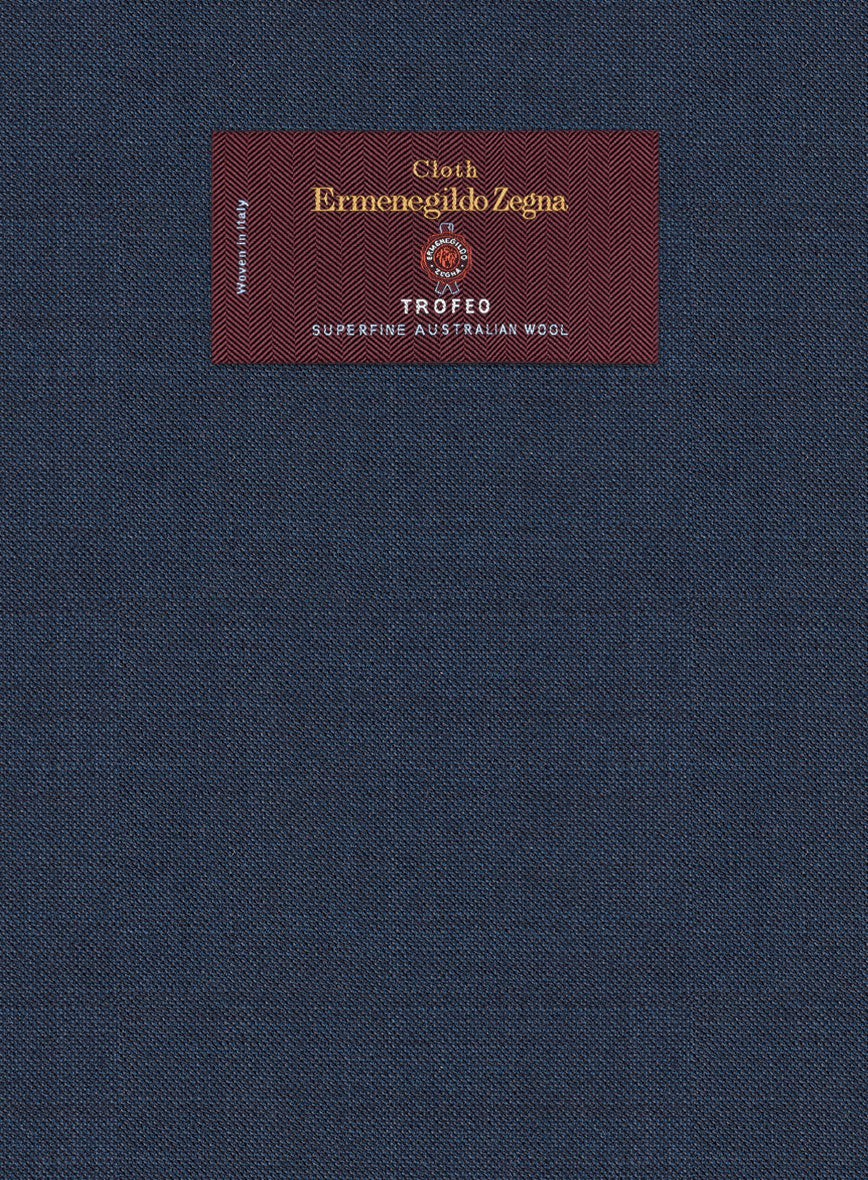 Lanificio Zegna Trofeo Sharkskin Royal Blue Wool Jacket - Image 2