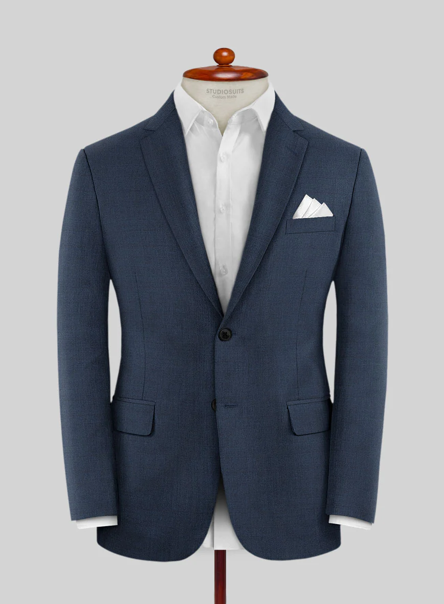 Lanificio Zegna Trofeo Sharkskin Royal Blue Wool Suit - Image 3