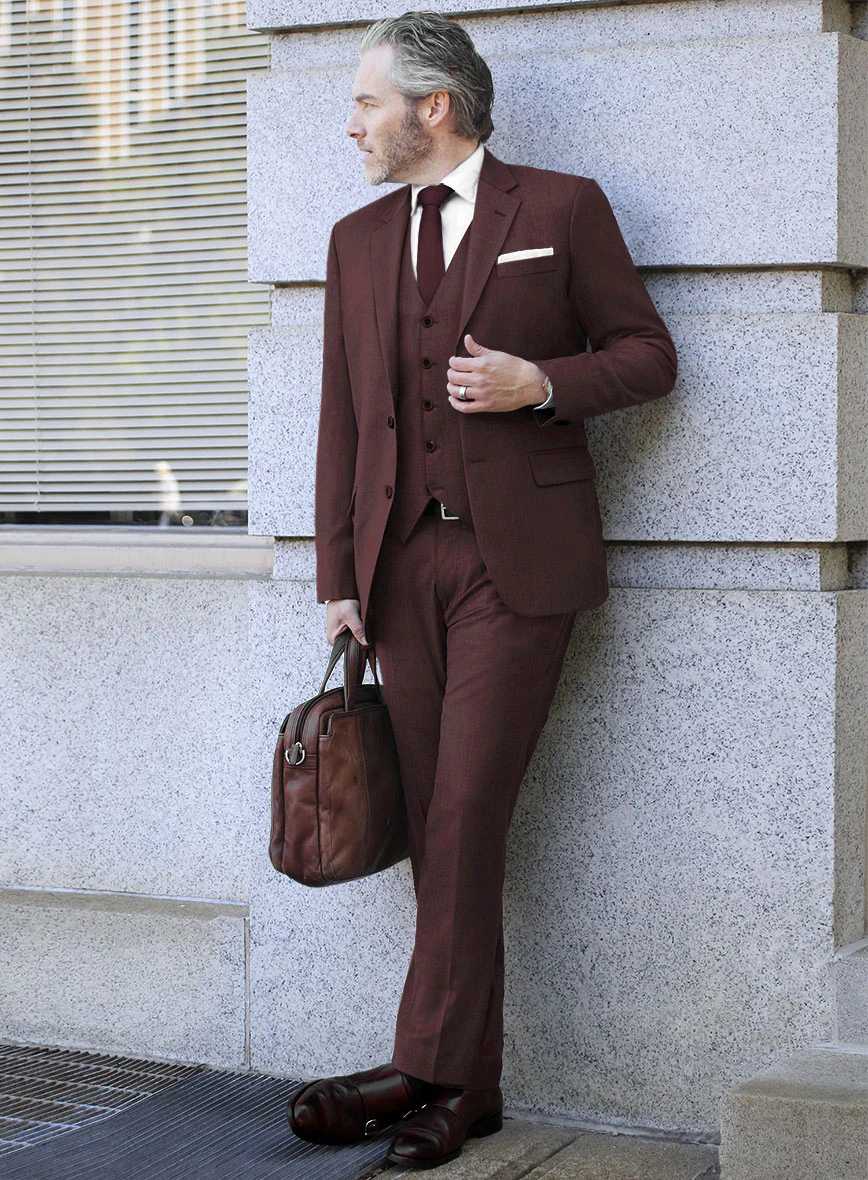 Lanificio Zegna Trofeo Wine Wool Suit - Image 2