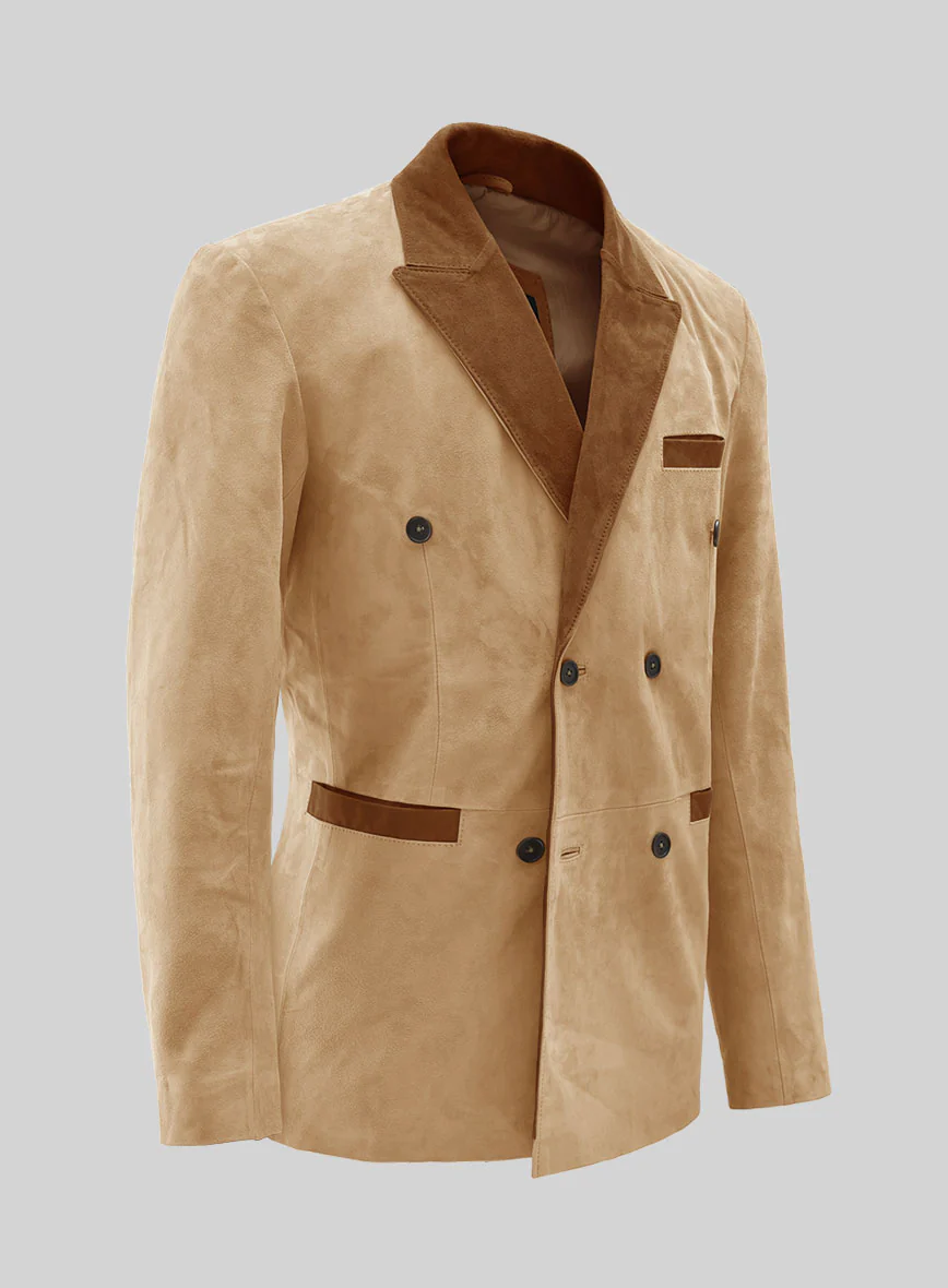 Latte Beige Suede Hampton Leather Blazer - Image 2
