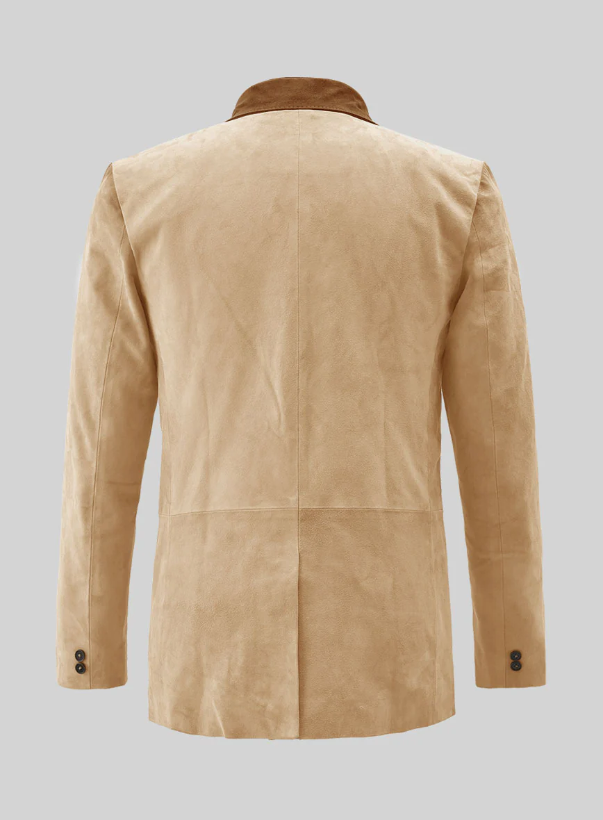 Latte Beige Suede Hampton Leather Blazer - Image 3