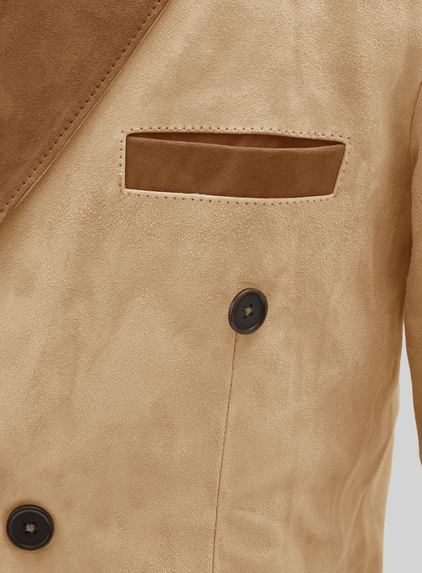 Latte Beige Suede Hampton Leather Blazer - Image 4