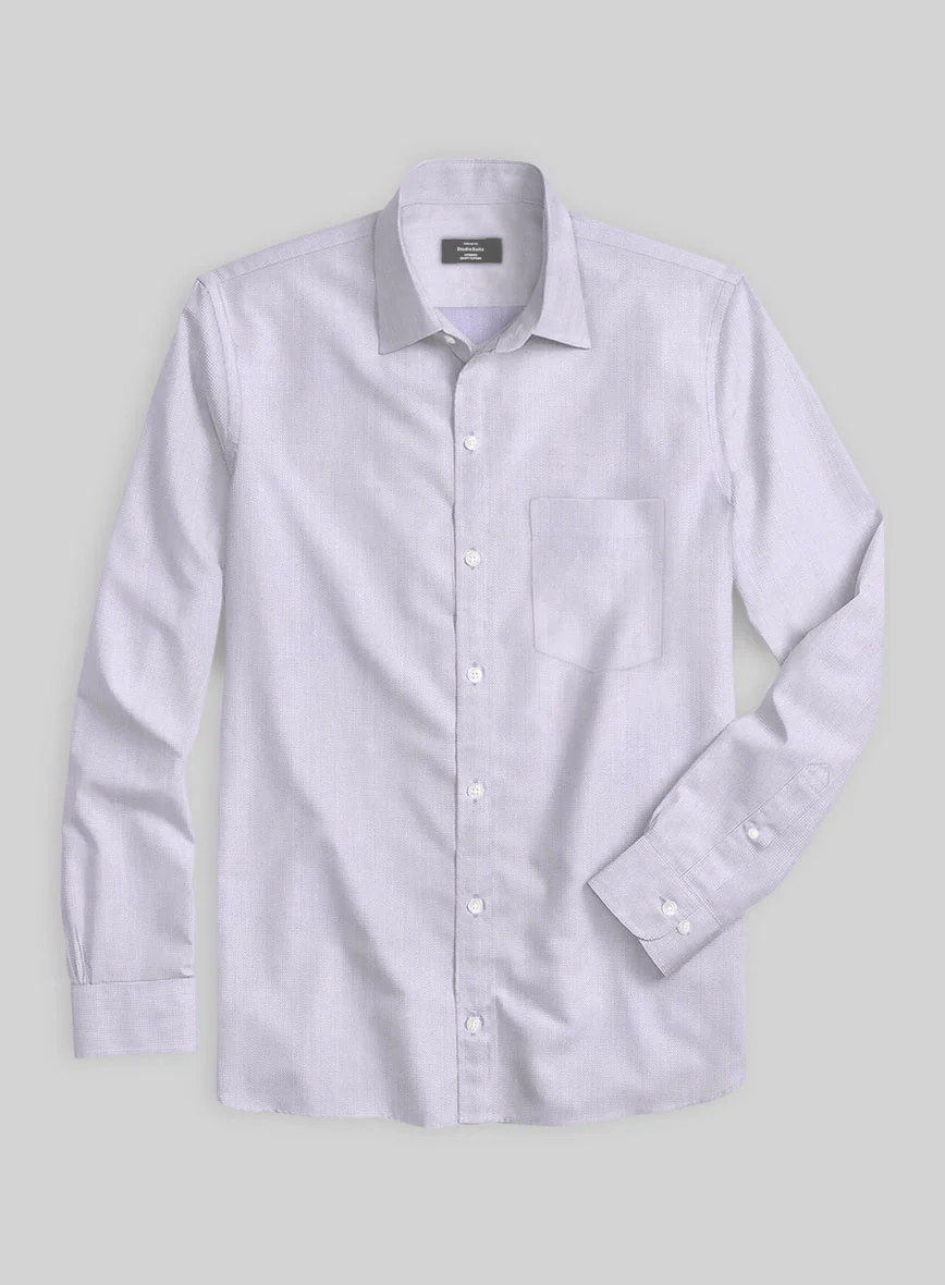 Lavender Herringbone Cotton Shirt - Image 2
