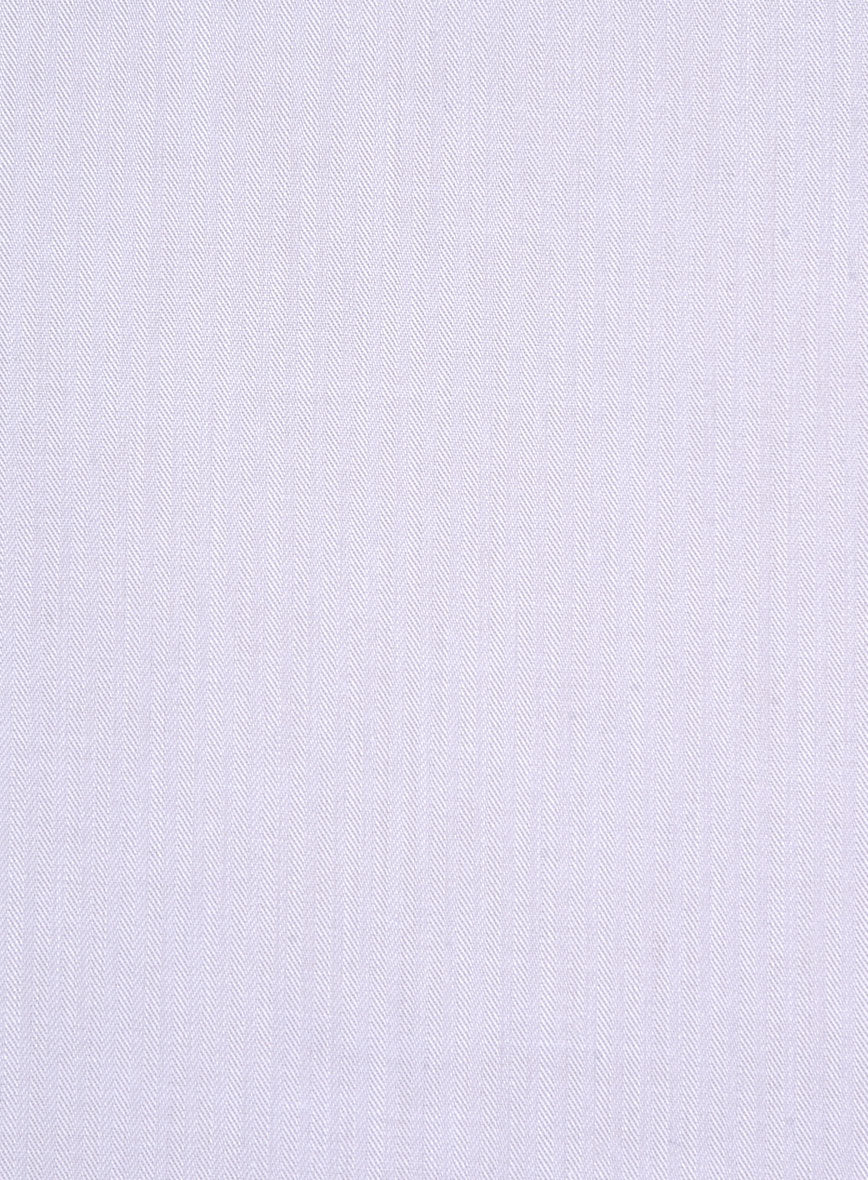 Lavender Herringbone Cotton Shirt - Image 3